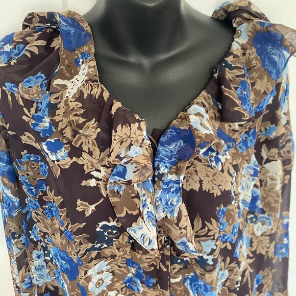 Coldwater Creek Floral Print Tunic Blouse Long Sleeve Shirt Plus Size 1X - Picture 3 of 9